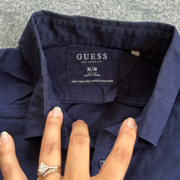 Guess Los Angeles navy blue button up shirts size medium - Picture 2 of 5